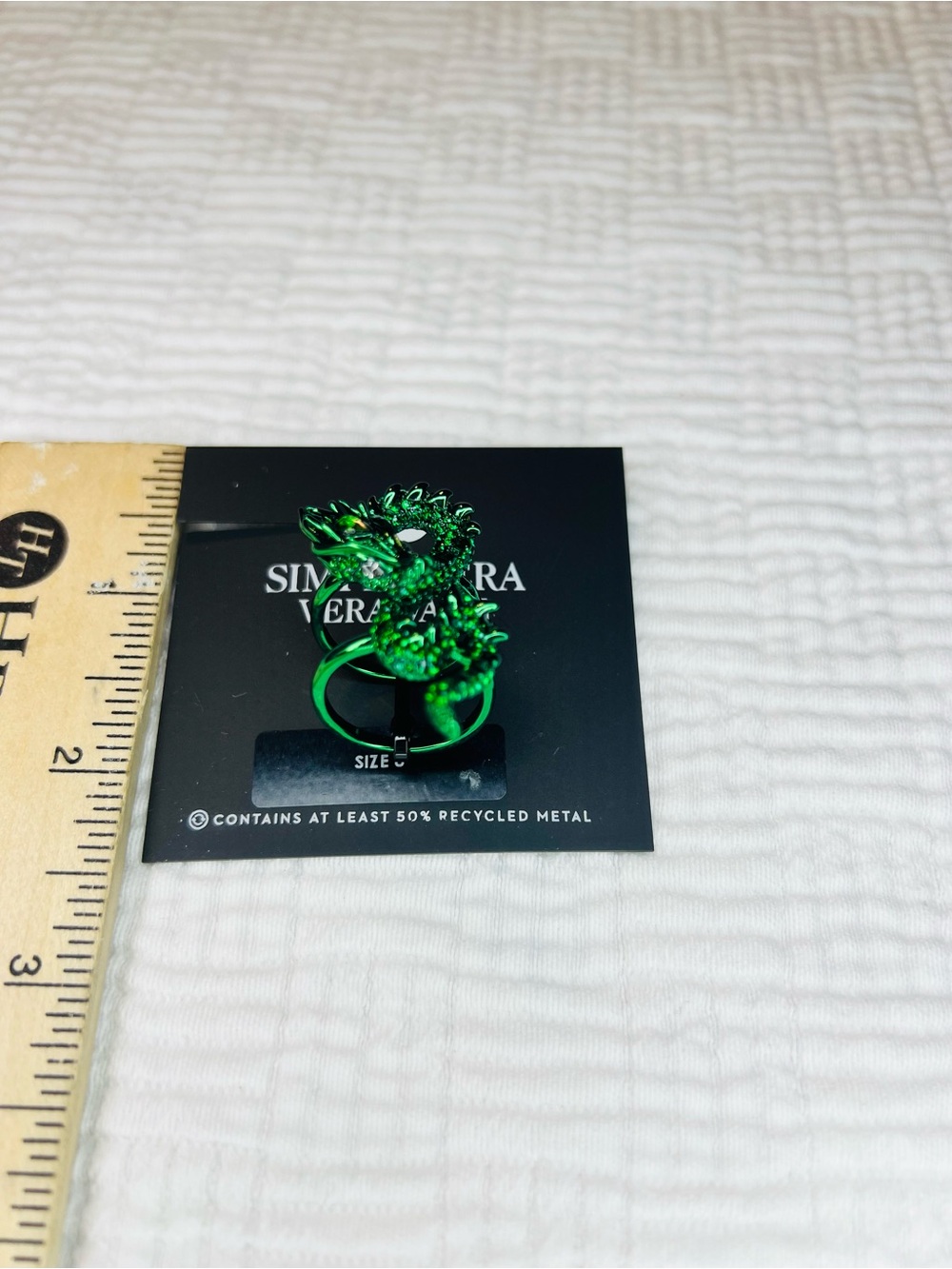 Simply Vera Vera Wang Metallic Green Dragon Statement Ring